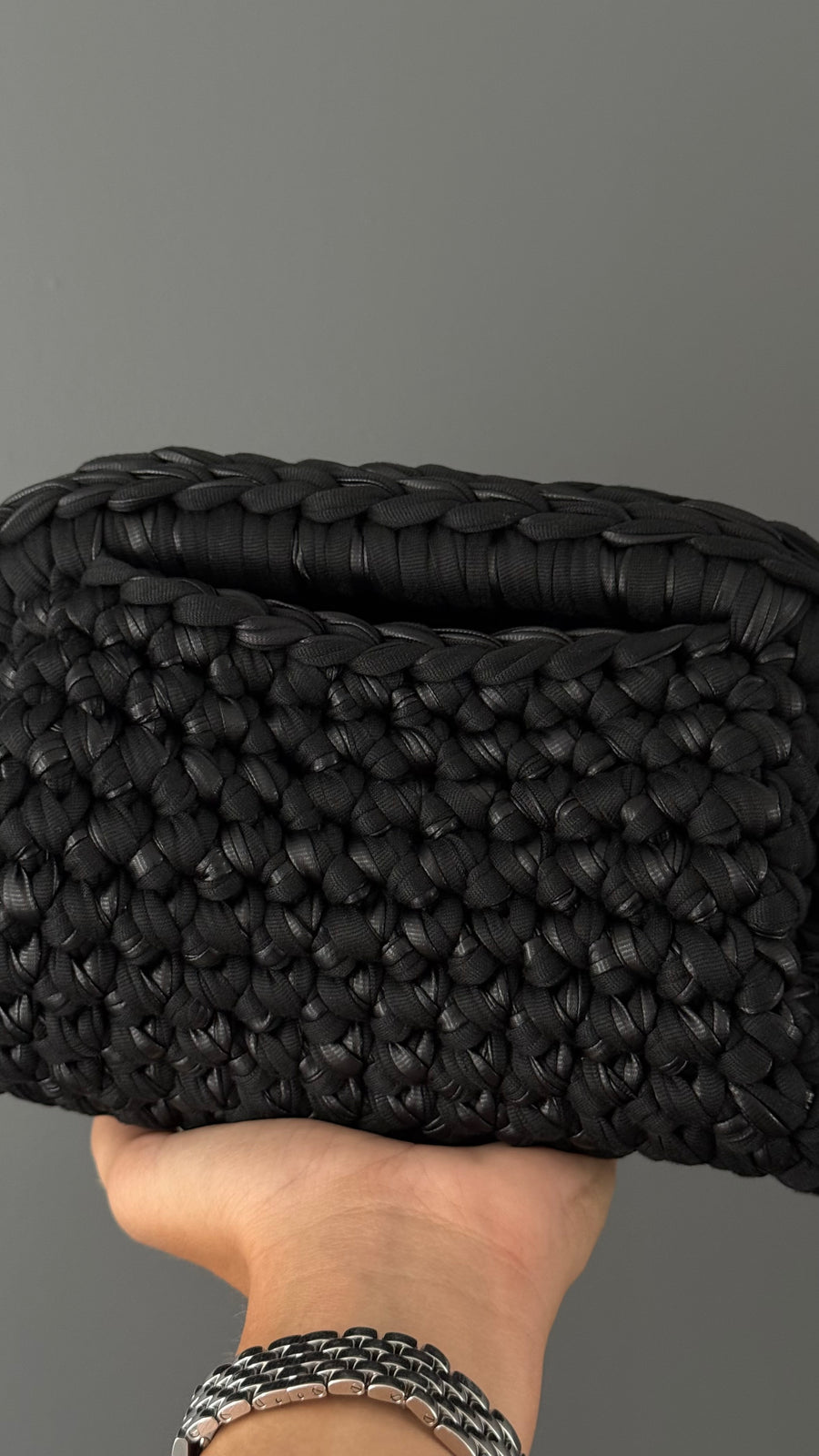 Pasticcino large lycra/ecopelle NERO